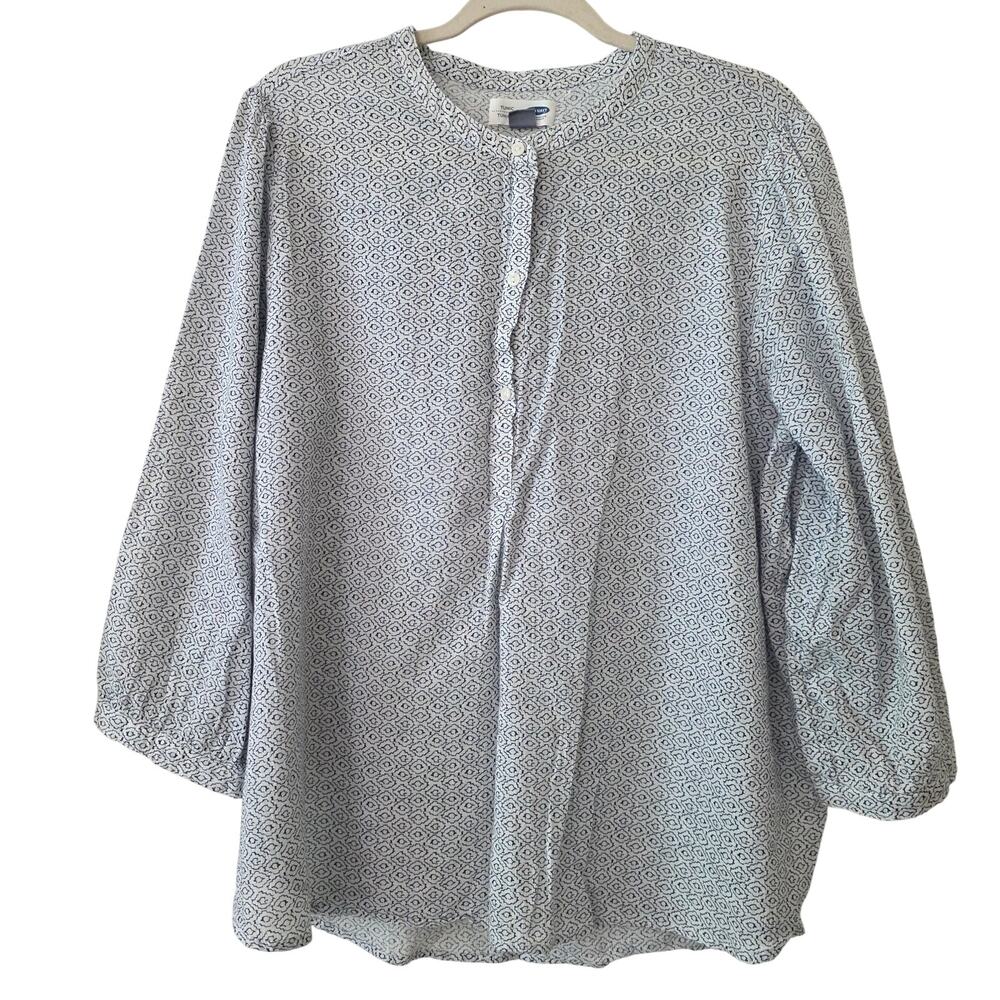 Old Navy Collarless Geometric-Print Tunic Blouse Size XL